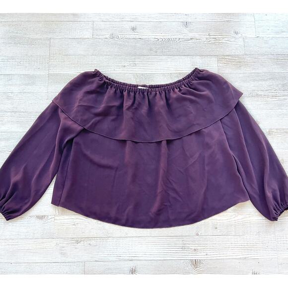 Wilfred Artizia Off The Shoulder Long Sleeve Blouse | Purple Size Small - Picture 1 of 7